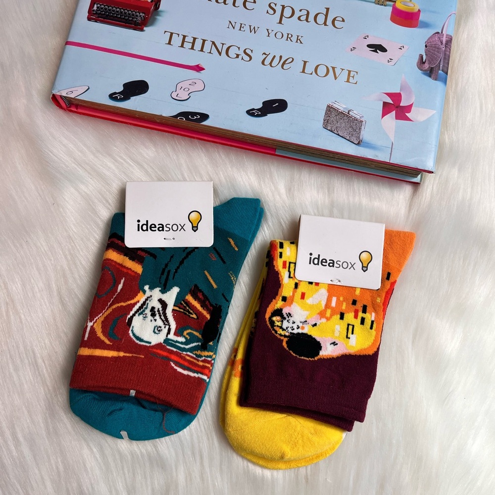 NWT Anthropology Vibrant Blue and Red Socks Hosiery Collection